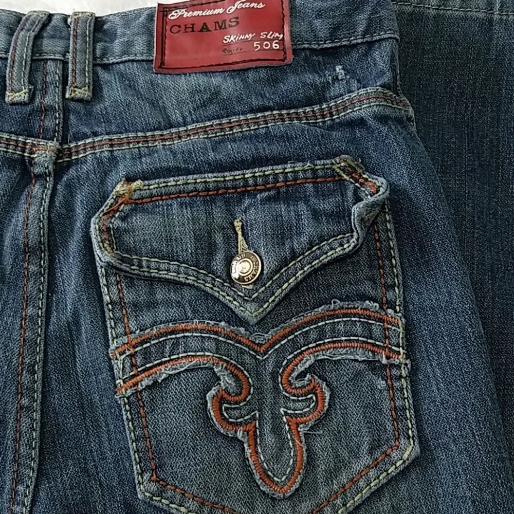 Chams Premium Boys Skinny Slim 506 Blue Jeans (14)